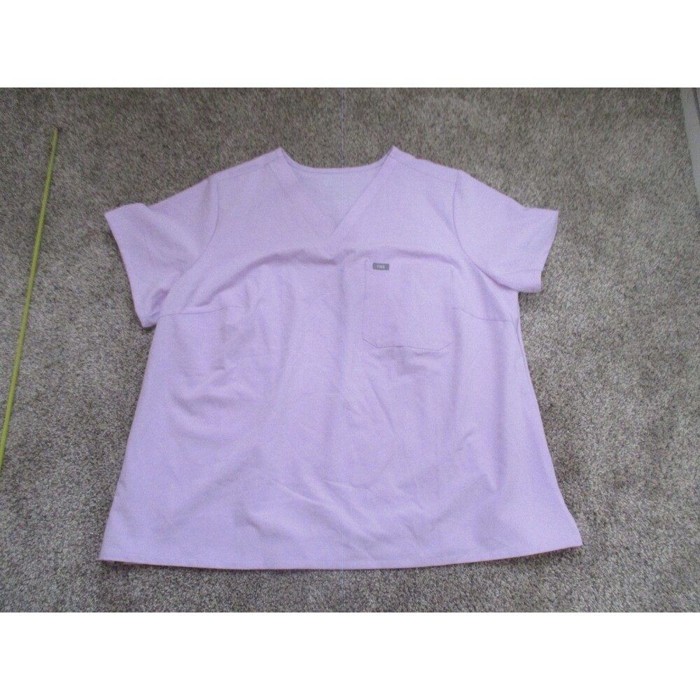 FIGS Technical Collection Scrub Top 4XL Lavender Solid Polyester Blend